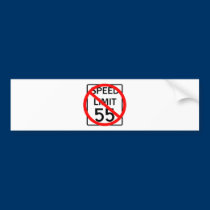 No 55 mph Speed Limit Sign bumper stickers