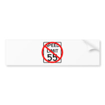 No 55 mph Speed Limit Sign Bumper Sticker