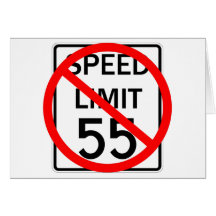 No 55 mph Speed Limit Sign Cards