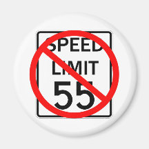 No 55 mph Speed Limit Sign Magnets