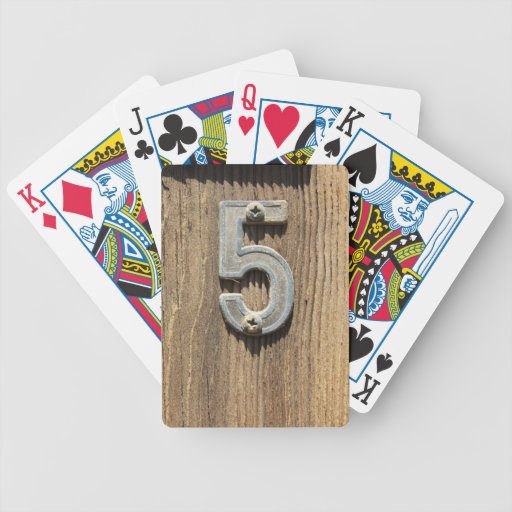 No. 5 On Wood Custom Playing Cards