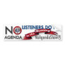 No Agenda Bumper Sticker