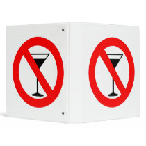 No Alcohol Sign Vinyl Binders