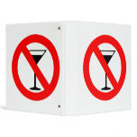 No Alcohol Sign Binder