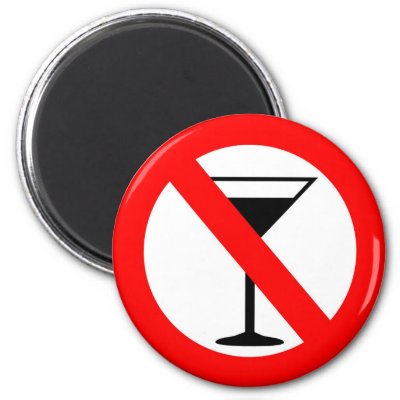 No Alcohol Sign Magnets
