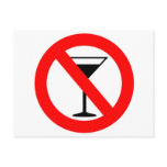 No Alcohol Sign Post Card