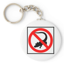 No Alligators Highway Sign Keychain
