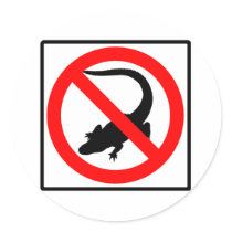 No Alligators Highway Sign Sticker