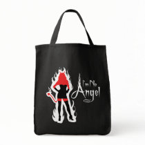 No Angel Black Flames Tote Bag