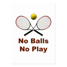 No Balls No Play Tennis Business Card Templates