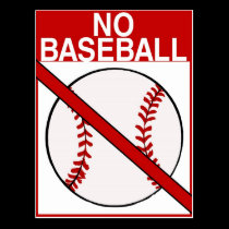 No Baseball Sign postcards