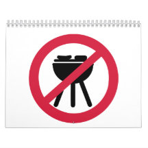 No BBQ barbecue Wall Calendar