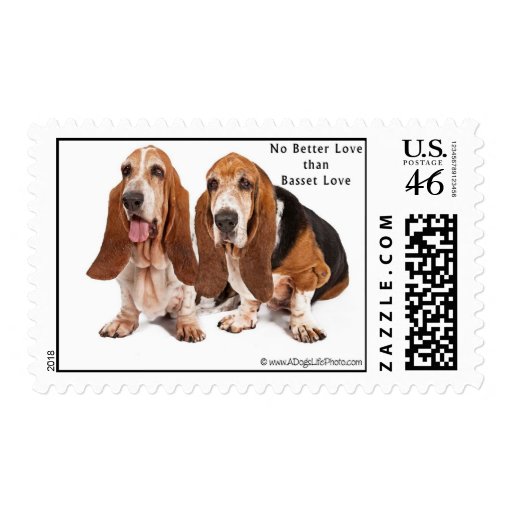 no better love than basset love postage stamps