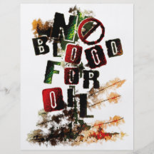 NO BLOOD FOR OIL CUSTOM FLYER