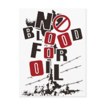 NO BLOOD FOR OIL postcards