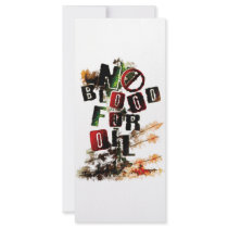 NO BLOOD FOR OIL RACK CARD DESIGN