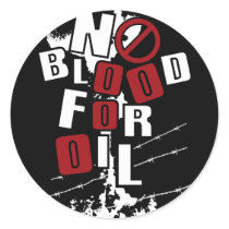 NO BLOOD FOR OIL stickers