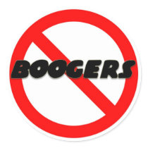 No Boogers Round Sticker