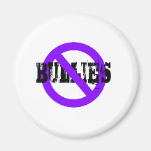 No Bullies purple Refrigerator Magnet