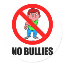 NO BULLIES ROUND STICKERS