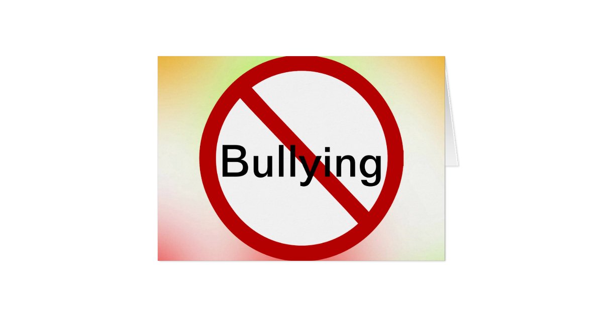 No Bullying Card Zazzle