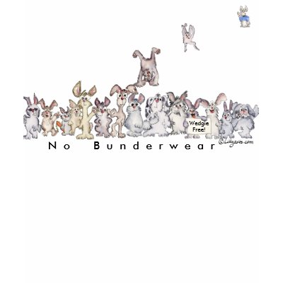 No Bunderwear Cartoon Rabbits Line Up T Shirt by zooogle