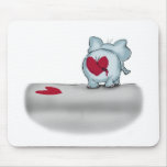 No buts about it - Elephant Butt with heart Mouse Pads