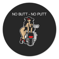 No Butt No Putt Cowgirl Hd Black stickers