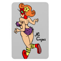 No Capes IV Superheroine Pin-up Magnet magnets