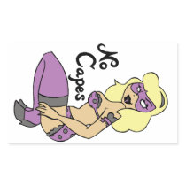 No Capes Superheroine Pin-Up Sticker stickers