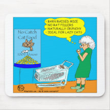 No Catch Cat Food Cartoon Mousepads