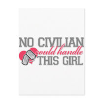 No Civilian could handle this Girl Postcard