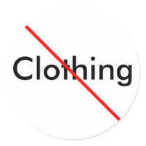 No Clothing Sticker