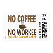 No Coffee No Workee Financial Analyst Stamps