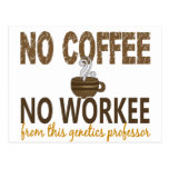 No Coffee No Workee Genetics Professor Postcard