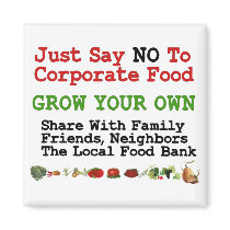 No Corporate Food Fridge Magnets