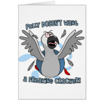 No Crackers African Grey Card