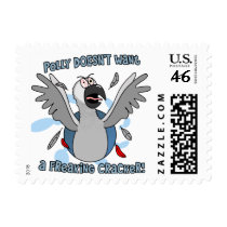 No Crackers African Grey Postage Stamps