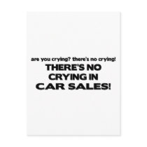 No Crying in Car Sales postcards