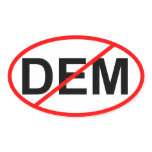 No DEM Oval Stickers