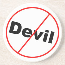 No devil allowed Christian coasters