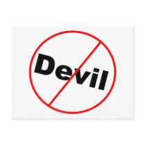 No devil allowed Christian Post Card