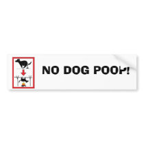 NO DOG POOP HERE! BUMPER STICKERS