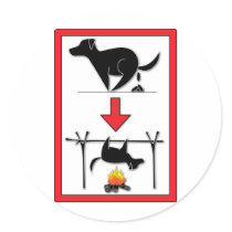 NO DOG POOP HERE! ROUND STICKERS
