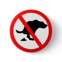 NO DOG POOP ROAD SIGN buttons