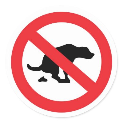 'no dog poop' stickers