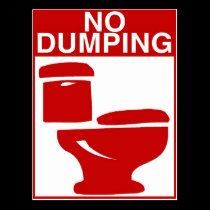 No Dumping Toilet Sign postcards