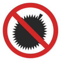 NO Durian Fruit ⚠ Thai Sign ⚠ Round Sticker