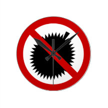 NO Durian Fruit ⚠ Thai Sign ⚠ Wall Clock
