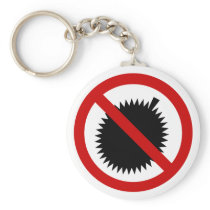 NO Durian ⚠ Thai Language Script Sign ⚠ Key Chain